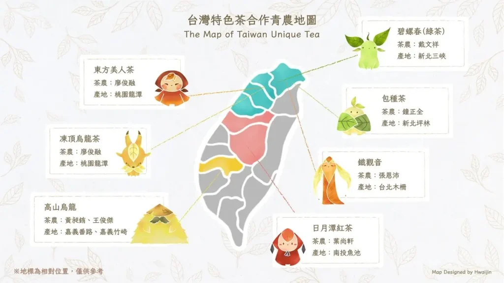 茶仙的秘密七款特色茶合作茶農地圖